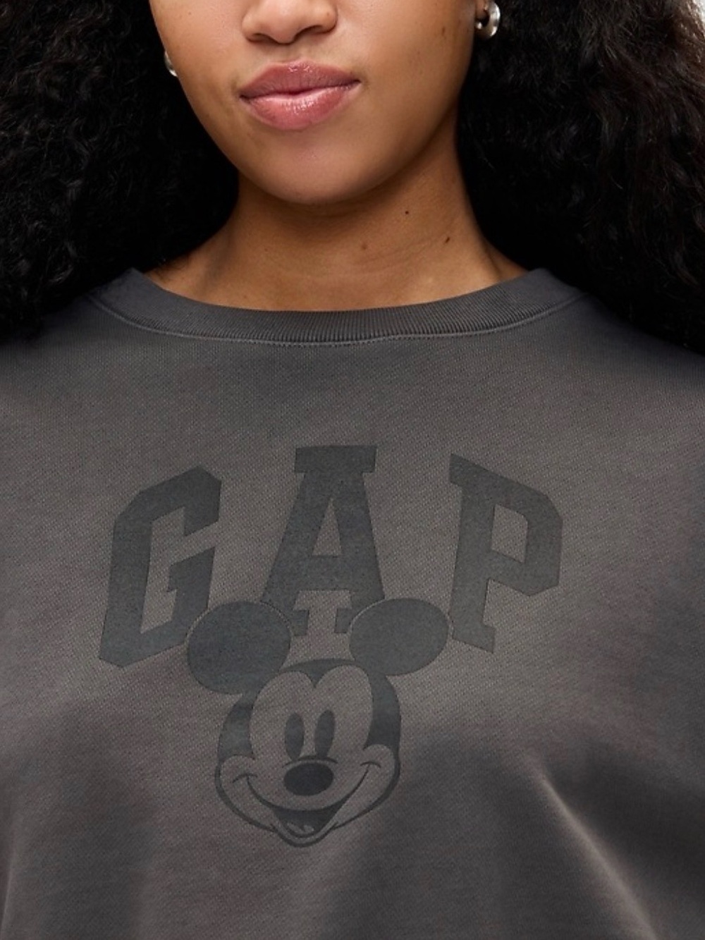 GAP x Disney Gray Charcoal Sweatshirt with Mickey Tag